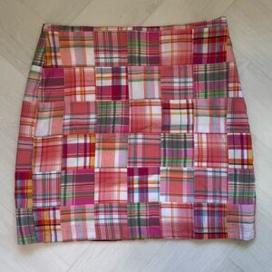 Talbots Pink and Multi Plaid Patchwork Mini Skirt